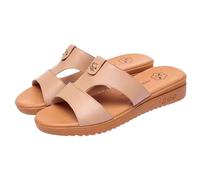 Generico Ciabatte Donna Estive con Zeppa Comodi da Scarpe Aperte Stampa Floreale E Suola Spessa per L Uso Casual Quotidiano Casa Pantofole Ortopediche Viaggio Ciabatt Estiv Eleganti Ciabatta Marrone