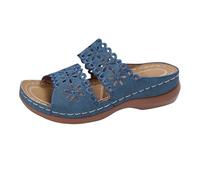Generico Ciabatte Donna Estive da Casa Comode Comodi,a Punta,con Cinturino Elastico,Perfetti per L'Estate e per L'Uso Quotidiano per Una Vacanza al Mare (Blu, 36)