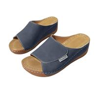 Generico Ciabatte Donna Estive Eleganti Comode Sandali Punta Aperta Ortopediche Estive Pantofole Fascite Plantare Leggere Scarpe Camminare Con Zeppa Moda Sportive Ciabatta Antiscivolo Slippers Mare