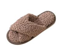 Generico Ciabatte Donna in Scarpe Anziani Donna Estive Pantofole in Cotone Antiscivolo Calde e morbide per la casa con Cinturino Invernale da Infradito Uomo 43/44 EUR Ciabatte Donna (Coffee, 40)