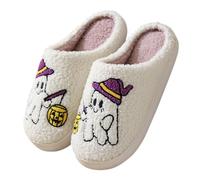 Generico Ciabatte Donna Invernali Comode, Ciabatte Zucca Halloween Calde Shoes Eleganti Antiscivolo Scarpe Morbida Ospiti Ciabatta Leggere Pantofola Peluche Unisex