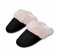Generico Ciabatte donna invernali-Pantofole Scamosciate da Donna Uomo Invernali Interne Ciabatte Casa Morbida Autunno Inverno Memoria Schiuma Pavimento Indoor Outdoor