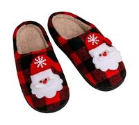 Generico Ciabatte Donna Natalizie Calde Causal, Ciabatte Donna Natale da Casa Piatto Slippers Animale Alce Ciabatta Morbida Spugna Shoes Coppia Pantofole Uomo e Donna Invernali
