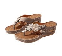 Generico Ciabatte Donna Ortopediche Aperte Estive Comode Supporto Arco Sandali Pantofole Infradito con Zeppa Eleganti Ciabatta Flip Flop Morbide e Leggere Antiscivolo Spiaggia Doccia Mare Slippers