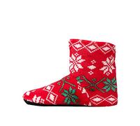 Generico Ciabatte Donna Pantofole da Casa per Stivali/Scarpe/Pantofole da Pavimento Silenziosi E Antiscivolo Caldi E in Stile Fiocco di Neve Natalizio