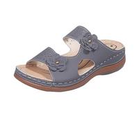 Generico Ciabatte Eleganti Donna Estive casual in stile retrò, di grandi dimensioni, da donna, estive per Mare e Vacanze estive per Casa e Spiaggia (Grey, 42)