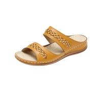 Generico Ciabatte Estive da Donna con Zeppa Comode Spiaggia Tacco A Spillo Donna Suola Sandali Casual Fondo Casa Ciabatta Piscina Comfort Eleganti Ortopediche per Ciabatt Mare Aperte Davanti Giallo