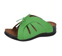 Generico Ciabatte Estive da Donna con Zeppa Donna Grandi Dimensioni E Fondo Spesso Tinta Unita Linea A Dondolo Bocca di Pesce Sandali Eleganti Ciabatta Spiaggia Mare Ciabatte-Donna- Elegante Verde 40