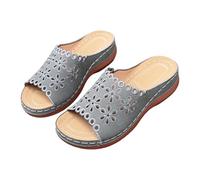 Generico Ciabatte Estive Donna con Ritagli,perfetti per L'Estate e per un Look Casual per Il Tempo Libero Quotidiano (Grey, 40)