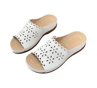 Generico Ciabatte Estive Donna con Ritagli,perfetti per L'Estate e per un Look Casual per Il Tempo Libero Quotidiano (Bianco, 38)