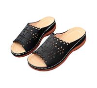 Generico Ciabatte Estive Donna con Ritagli,perfetti per L'Estate e per un Look Casual per Il Tempo Libero Quotidiano (Nero, 41)