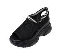 Generico Ciabatte Estive Ortopediche Sandali con punta aperta in maglia e fascia elastica antiscivolo per un comfort che dura tutto il giorno e uno stile sportivo. (Black, 41)