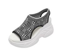 Generico Ciabatte Estive Ortopediche Sandali con punta aperta in maglia e fascia elastica antiscivolo per un comfort che dura tutto il giorno e uno stile sportivo. (Grey, 40)