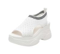 Generico Ciabatte Estive Ortopediche Sandali con punta aperta in maglia e fascia elastica antiscivolo per un comfort che dura tutto il giorno e uno stile sportivo. (White, 42)