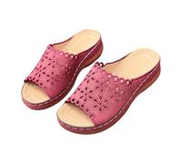 Generico Ciabatte Ortopediche Donna con Ritagli,perfetti per L'Estate e per un Look Casual per Una Passeggiata in Riva Al Mare (Rosa caldo, 41)