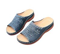 Generico Ciabatte Ortopediche Donna con Ritagli,perfetti per L'Estate e per un Look Casual per Una Passeggiata in Riva Al Mare (Blu scuro, 37)