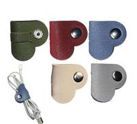 Generico Cinghie Per Cavi In pelle Con Chiusura A Scatto - Pelli PU A Forma Di Cuore | Organizer Per Cavis Riutilizzabile Con Fascette, Design Delicato E Senza | Travel Friendly Cabl Manager Per Da