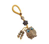 Generico Cinghietta cona ciondolo per telefono cons gufo - Squisito pendente per borsa | Gufo da 2,7x2,3x2,1 cm con tratti delicati, legno di sandalo verde onice rosso ebano cons modello portachiavi,