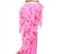 Generico Cintura di Danza del Ventre Resistente Belly Dance Costumes Chiffon Tassel Sciarpa Anca for Le Donne Dancing Cints 12 Tipi di Colori(Pink)