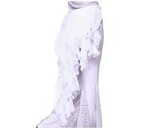 Generico Cintura di Danza del Ventre Resistente Belly Dance Costumes Chiffon Tassel Sciarpa Anca for Le Donne Dancing Cints 12 Tipi di Colori(White)