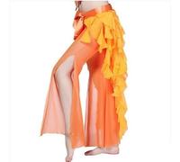 Generico Cintura di Danza del Ventre Resistente Belly Dance Costumes Chiffon Tassel Sciarpa Anca for Le Donne Dancing Cints 12 Tipi di Colori(Orange)