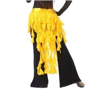 Generico Cintura di Danza del Ventre Resistente Belly Dance Costumes Chiffon Tassel Sciarpa Anca for Le Donne Dancing Cints 12 Tipi di Colori(Yellow)