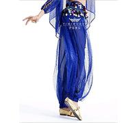 Generico Cintura di Danza del Ventre Resistente Pantaloni Danza del Ventre Wanita Celana Harem Tari Perut Sifon Payet Hoki Longgar Kesalahan Besar Intensit 12 Colore(R Blue)