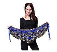 Generico Cintura per La Danza del Ventre Leggero Belly Dance Belt Belly Dance Sciarpa Hip Sciarpa Belly Dance Costume Accessori Belt Dancing Belt(Sky Blue)