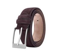 Generico Cinture in pelle di mucca for uomo e donna, cinture in pelle con fibbia ad ardiglione, jeans a quadri(110cm-43.3in,Khaki)