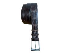 Generico Cinture In Vera pelle Di Alligatore Per Uomo, Cinture In Vera Pelle Di Coccodrillo Per Uomo (Pelle di alligatore marrone, Lunghezza Totale 110cm)