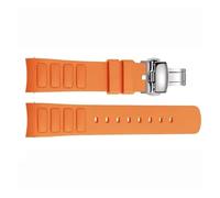 Generico Cinturini compatibili con Mido Multifort TV M049.526 Cinturino in gomma for orologio da 22 mm Interfaccia curva Accessori for orologi in silicone(Orange-silver-A)