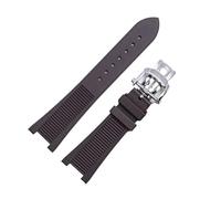 Generico Cinturini originali in silicone for PP compatibili con Patek Philippe 5711 5712G Nautilus Series, morbidi e comodi, 25x13 mm(Brown-silver-B)