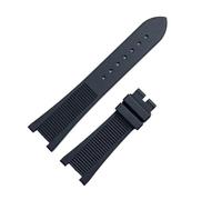 Generico Cinturini originali in silicone for PP compatibili con Patek Philippe 5711 5712G Nautilus Series, morbidi e comodi, 25x13 mm(Black-no buckle)