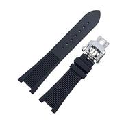 Generico Cinturini originali in silicone for PP compatibili con Patek Philippe 5711 5712G Nautilus Series, morbidi e comodi, 25x13 mm(Black-silver-B)