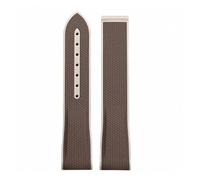 Generico Cinturino con estremità curva da 20 mm compatibile Omega X Swatch Joint MoonSwatch Sport cinturino fibbia pieghevole in gomma siliconica Seamaster 300(Brown no buckle)