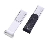 Generico Cinturino con gancio e anello a regolazione rapida: cinturino composito in tela per vele e pelle, vestibilità universale da 20 mm(White-Black Line)