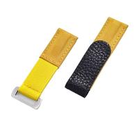 Generico Cinturino con gancio e anello a regolazione rapida: cinturino composito in tela per vele e pelle, vestibilità universale da 20 mm(Yellow-Yellow Line)