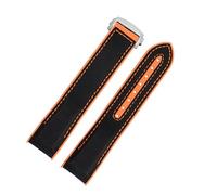 Generico Cinturino for orologio compatibile con Omega Seahorse 215.32 OCEAN Universe Super 600 America Cup impermeabile in tela in edizione limitata22mm(BlackOrange-Steel-Z3,20mm)