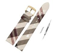 Generico Cinturino for orologio da donna con cinturino posteriore in pelle di vacchetta, compatibile for orologi polso BU1938 22 mm(Rice white golden B)