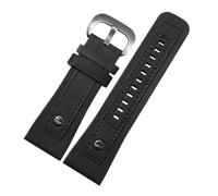 Generico Cinturino for orologio da uomo in pelle compatibile con la serie Sevenfriday P2b02 Q2 / 02 P3 T2 vintage marrone nero cinturino for 28 mm(Black-silver)