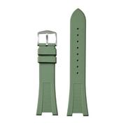 Generico Cinturino for orologio in gomma fluorurata da 25 * 12 mm compatibile con Philippe Nautilus Citizen AW0130-85X/A/Z for cinturino Patek Accessori(Amry green)