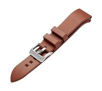 Generico Cinturino for orologio in gomma siliconica da 21 mm compatibile con il cinturino subacqueo RADO CAPTAIN COOK nero verde blu(Brown silver,21mm)