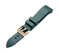 Generico Cinturino for orologio in gomma siliconica da 21 mm compatibile con il cinturino subacqueo RADO CAPTAIN COOK nero verde blu(Green rose,20mm)