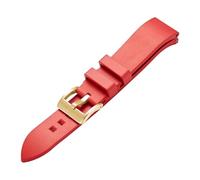 Generico Cinturino for orologio in gomma siliconica da 21 mm compatibile con il cinturino subacqueo RADO CAPTAIN COOK nero verde blu(Red gold,20mm)