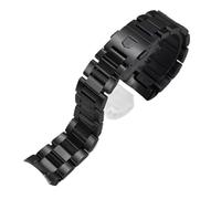 Generico Cinturino in acciaio inossidabile nero argento, compatibile con Carrera CALIBRE - Bracciale a maglie solide estremità curva da 22 mm 24