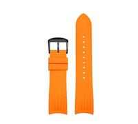 Generico Cinturino in gomma a sgancio rapido compatibile con Rolex Submariner Water Ghost Yacht Log Sport da uomo, impermeabile, in gel di silice e cinturino in silicone(Orange BK,20mm)