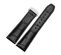 Generico Cinturino in pelle di vitello primo strato Compatibile con MAURICE LACROIX cinturino Eliros cinturini in vera mucca 20mm 22mm fibbia pieghevole(Black silver,22mm)