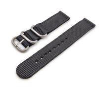 Generico Cinturino Nylon Zulu 2 pezzi ONE MORE STRAP da18 20 22 24 mm Nero grigio 007 Verde Beige Blu Aarancione fibbia satinata (20mm, Black)