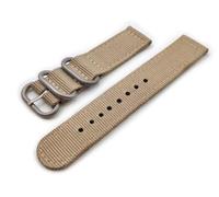 Generico Cinturino Nylon Zulu 2 pezzi ONE MORE STRAP da18 20 22 24 mm Nero grigio 007 Verde Beige Blu Aarancione fibbia satinata (18mm, Beige)