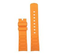 Generico Cinturino originale curvo in gomma for orologio da uomo compatibile con Mido New Multifort TV M049.526 Sport Watchband a sgancio rapido, cinturino in silicone verde e blu(Orange No buckle)